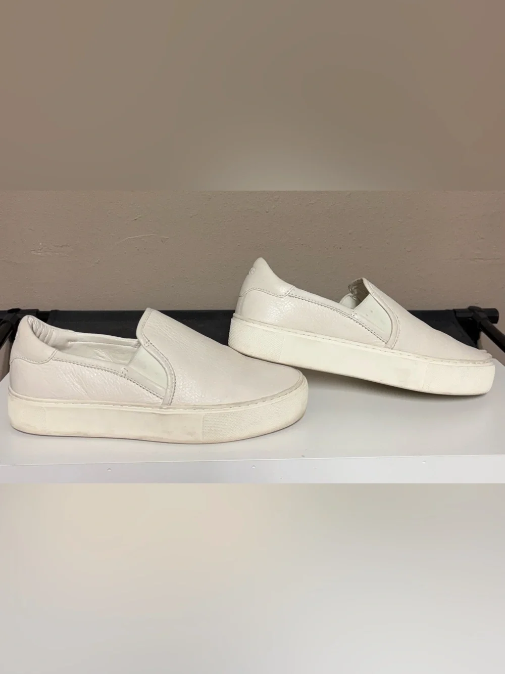 UGG Slip-On Leather Sneakers in White